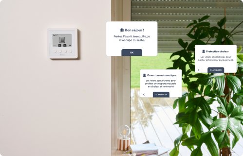 thermostat d'ambiance tywell avec des exemples d'affichage fonction bioclimatique