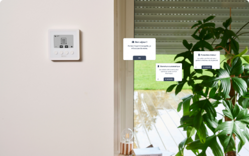 thermostat d'ambiance tywell avec des exemples d'affichage fonction bioclimatique